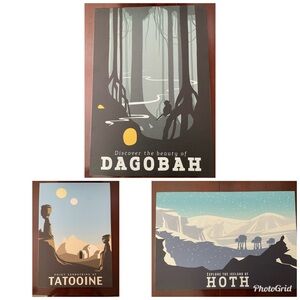 Star Wars Dagobah, Tatooine, and Hoth Canvas Art Print Set